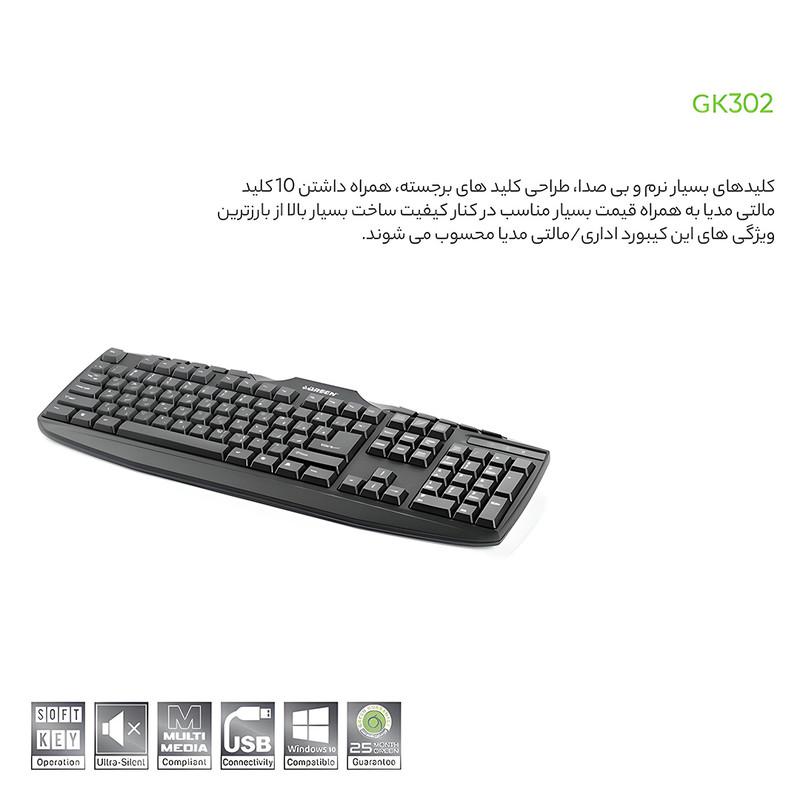 کیبورد گرین مدل GK-302، سوییچ ممبران، Full-Size
