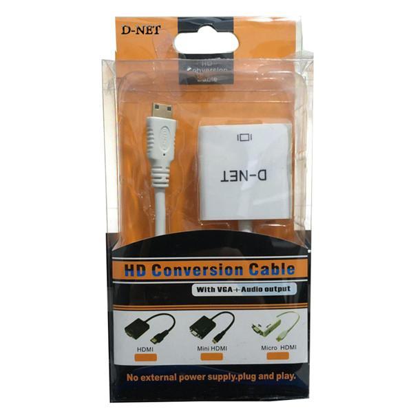 مبدل MINI HDMI به VGA دی نت مدل D-03