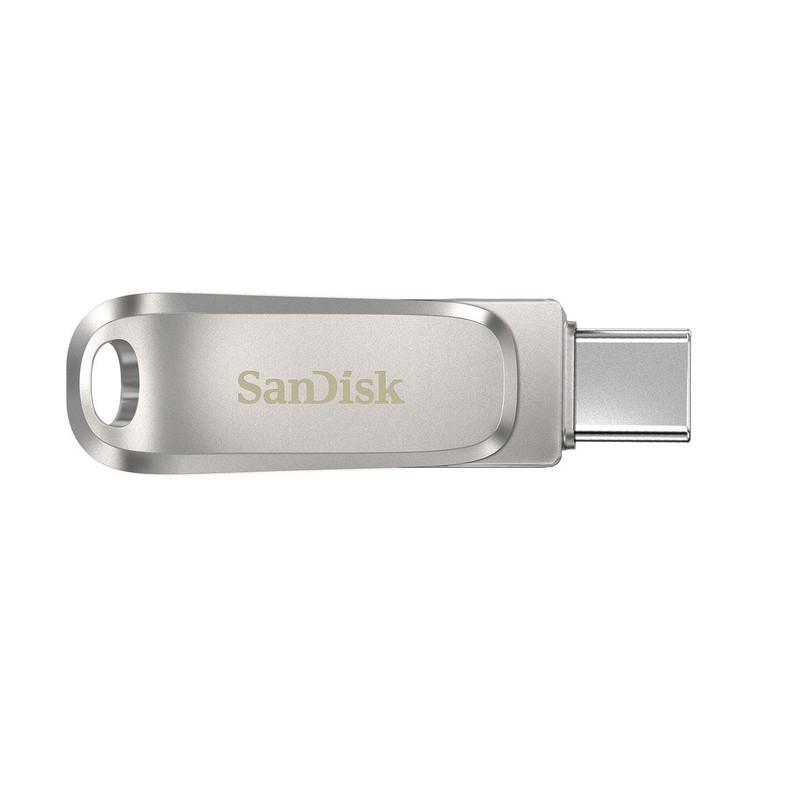 فلش مموری سن دیسک Ultra Dual Drive Luxe ظرفیت 1 ترابایت با دو رابط USB Type-C و USB Type-A، طراحی تاشو، فلزی، سازگار با ویندوز، مک، اندروید و iOS، استاندارد USB 3.2 Gen2