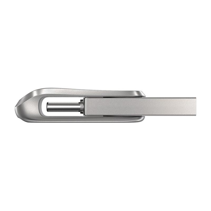 فلش مموری سن دیسک Ultra Dual Drive Luxe ظرفیت 1 ترابایت با دو رابط USB Type-C و USB Type-A، طراحی تاشو، فلزی، سازگار با ویندوز، مک، اندروید و iOS، استاندارد USB 3.2 Gen2