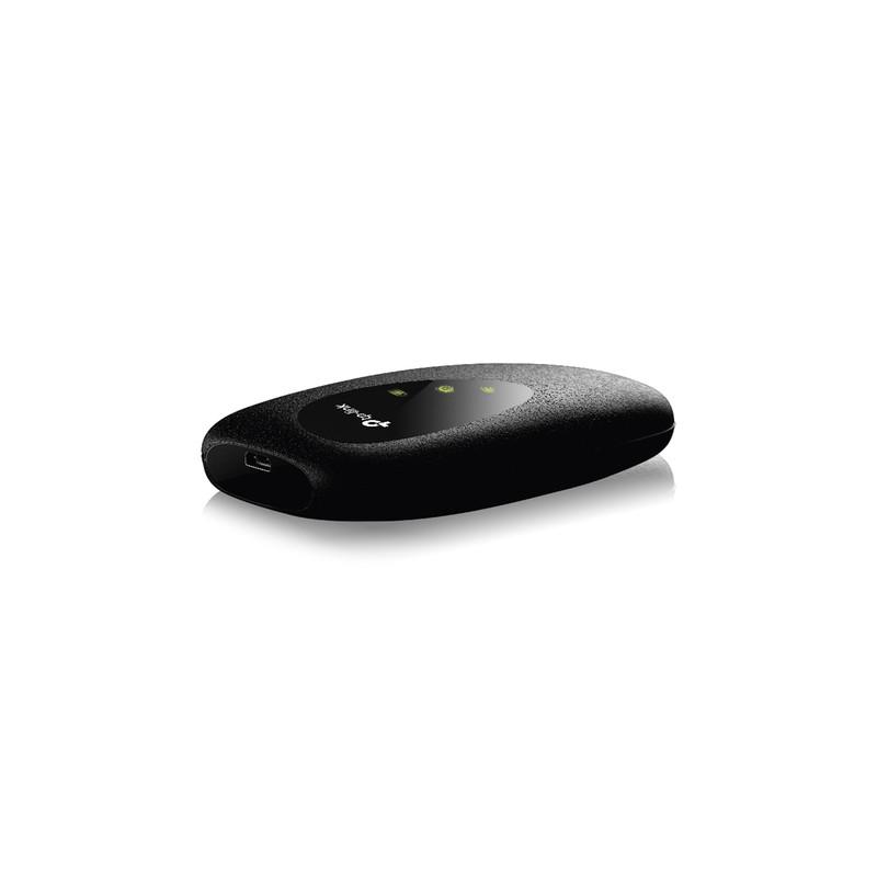 مودم 4G قابل حمل تی پی‌لینک مدل M7000 با پشتیبانی از اتصال بی‌سیم، حداکثر 10 کاربر، آنتن داخلی 20dBm، سرعت دانلود 150Mbps و سرعت آپلود 50Mbps، منبع تغذیه باتری و رابط microUSB