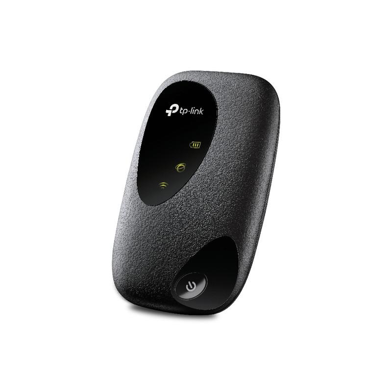 مودم 4G قابل حمل تی پی‌لینک مدل M7000 با پشتیبانی از اتصال بی‌سیم، حداکثر 10 کاربر، آنتن داخلی 20dBm، سرعت دانلود 150Mbps و سرعت آپلود 50Mbps، منبع تغذیه باتری و رابط microUSB