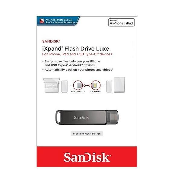 فلش مموری لایتنینگ و USB3.1 سن دیسک مدل IXPAND LUXE ظرفیت 64 گیگابایت