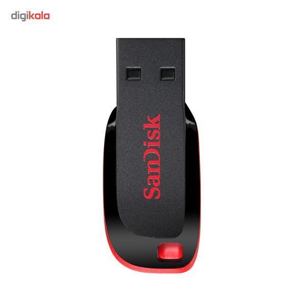 فلش مموری سن دیسک Cruzer Blade CZ50 ظرفیت 32 گیگابایت با رابط USB 2.0، سرعت انتقال 30 مگابایت بر ثانیه، طراحی بدون درپوش و بدنه مات مقاوم در برابر لک و اثر انگشت، دارای شیار اتصال بند و نرم‌افزار امنیتی