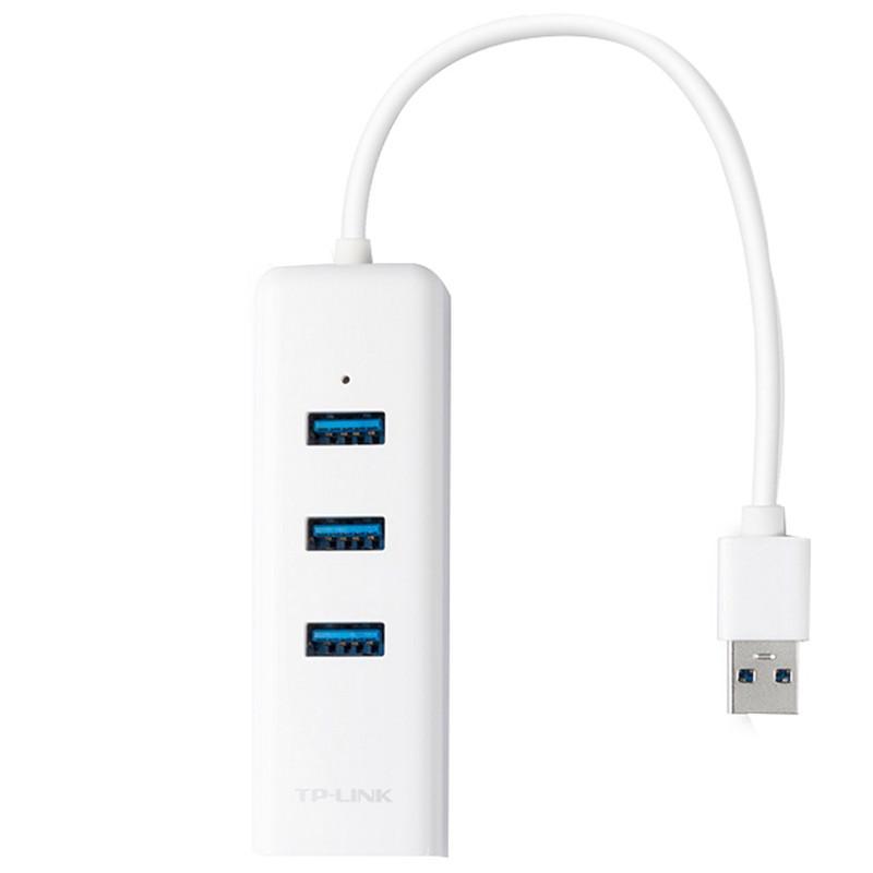 هاب USB 3.0 سه پورت و کارت شبکه تی پی-لینک مدل UE330