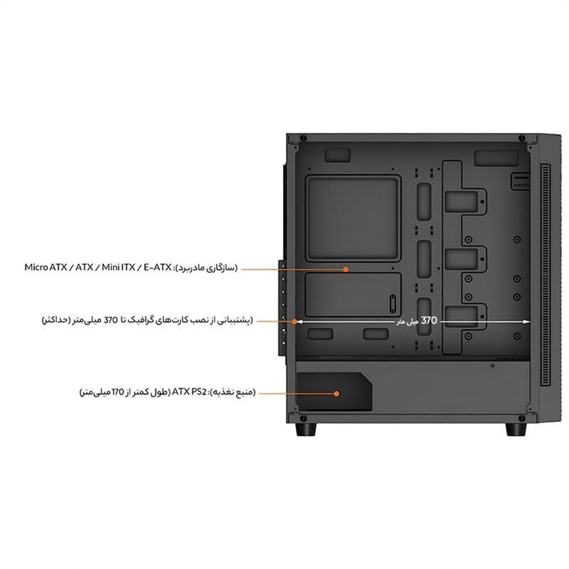کیس کامپیوتر گیمینگ دیپ کول مدل MATREXX 55 MESH ADD-RGB 4F