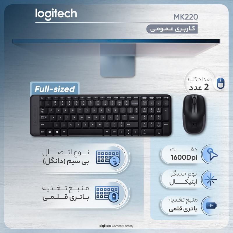 کیبورد و ماوس بی‌سیم لاجیتک مدل MK220، سوییچ ممبران ، Tenkeyless
