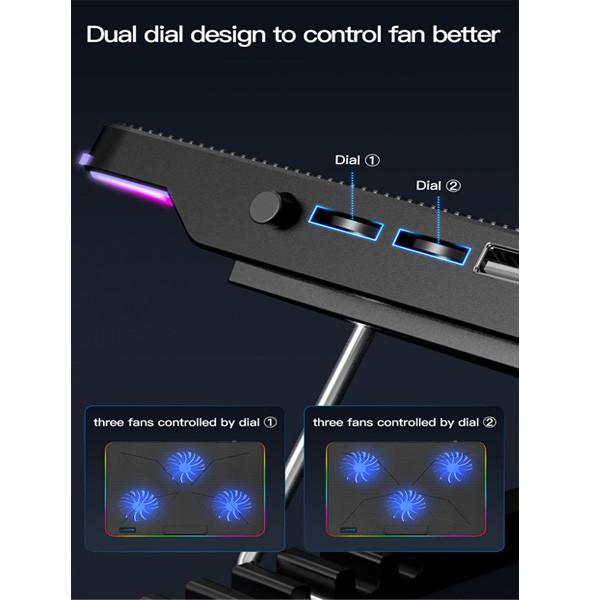 پایه خنک کننده لپ تاپ کول کلد مدل F5-RGB