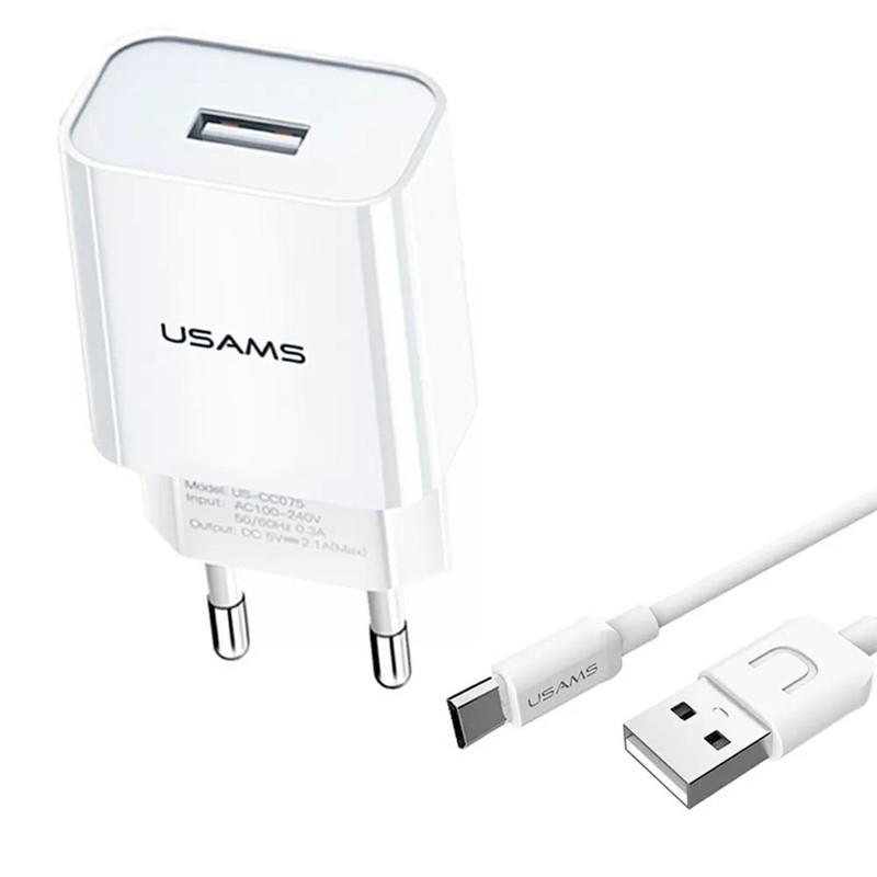 شارژر دیواری یوسمز مدل T21 به همراه کابل تبدیل usb-C