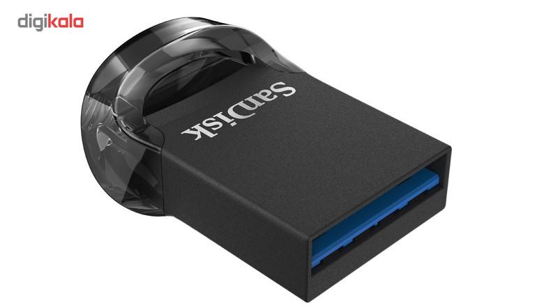 فلش مموری 64GB سن دیسک Ultra Fit با رابط USB 3.1، سرعت خواندن تا 130MB/s، اندازه بسیار کوچک و گیره اتصال بند آویز