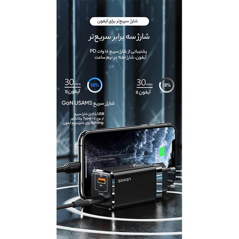 شارژر دیواری 65 وات یوسمز مدل US-CC110