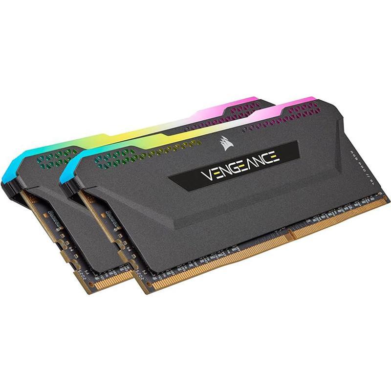 رم دسکتاپ DDR4 دو کاناله 3200 مگاهرتز C16 کورسیر مدل VENGEANCE RGB PRO SL ظرفیت 32 گیگابایت