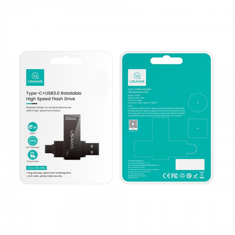 فلش مموری یوسمز مدل Typec-Usb3-High Speed-ZB201 ظرفیت 128 گیگابایت