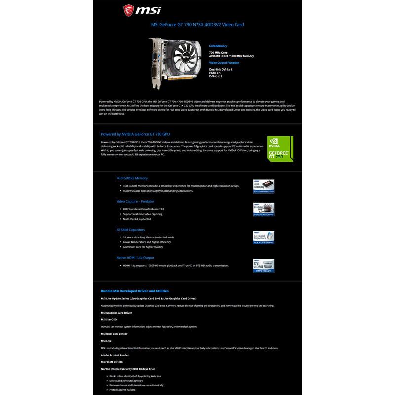 کارت گرافیک ام اس آی مدل N730-4GD3V2