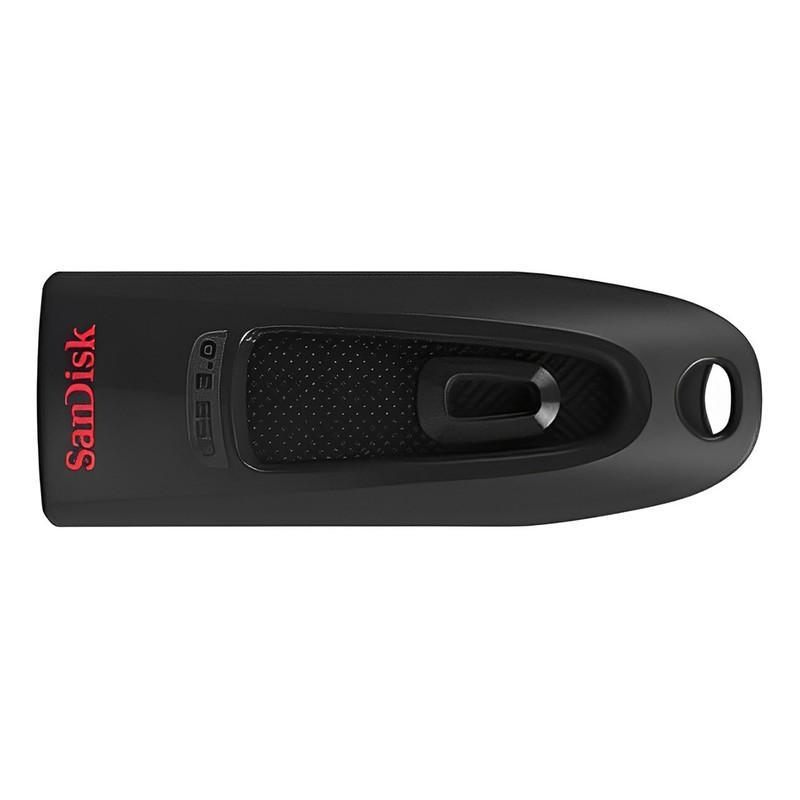 فلش مموری کشویی سن دیسک مدل CZ48 ظرفیت 128 گیگابایت با رابط USB 3.0، سرعت انتقال تا 100 مگابایت بر ثانیه، سازگار با USB 2.0 و قابلیت رمزنگاری اطلاعات