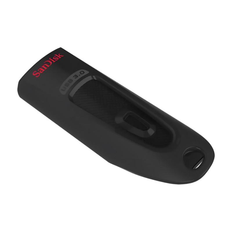 فلش مموری کشویی سن دیسک مدل CZ48 ظرفیت 128 گیگابایت با رابط USB 3.0، سرعت انتقال تا 100 مگابایت بر ثانیه، سازگار با USB 2.0 و قابلیت رمزنگاری اطلاعات