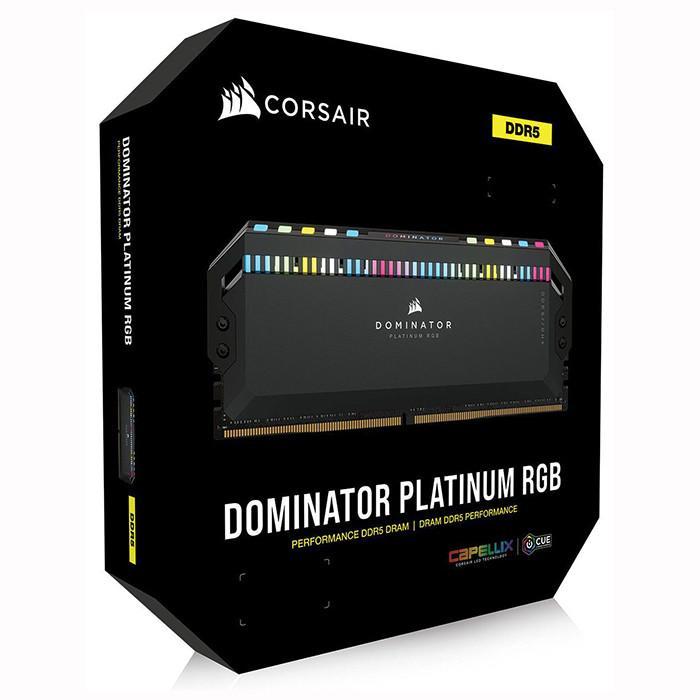 رم دسکتاپ کورسیر Dominator Platinum RGB دو کاناله 64 گیگابایت 5200 مگاهرتز DDR5 تایمینگ CL40 و ولتاژ 1.1 ولت