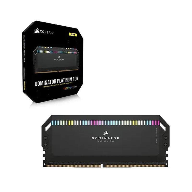 رم دسکتاپ کورسیر Dominator Platinum RGB دو کاناله 64 گیگابایت 5200 مگاهرتز DDR5 تایمینگ CL40 و ولتاژ 1.1 ولت