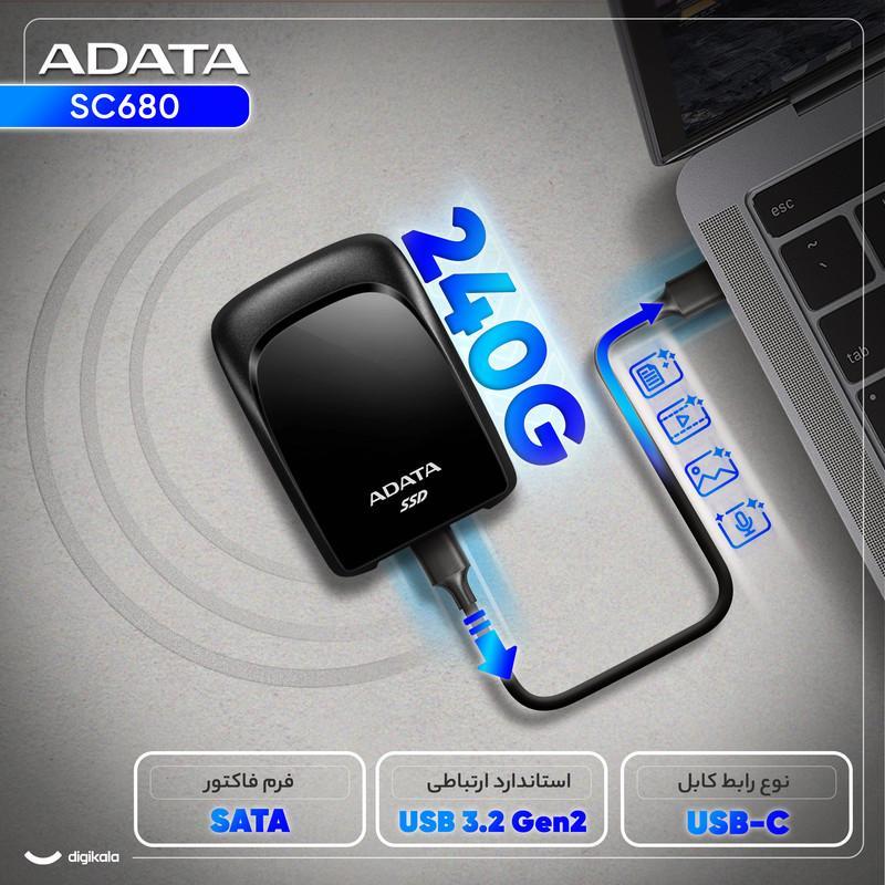 اس اس دی اکسترنال ای دیتا مدل SC680 ظرفیت 240 گیگابایت رابط USB 3.2 Gen2