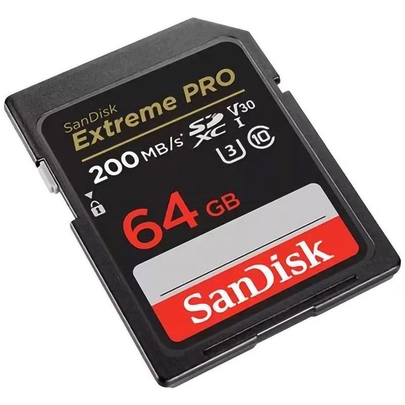  کارت حافظه SDXC سن دیسک مدل Extreme Pro V30 کلاس 10 استاندارد UHS-I U3 سرعت 200mbps ظرفیت 64 گیگابایت