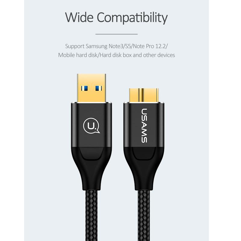کابل هارد USB 3.0 یوسمز مدل US-SJ272 U19 طول 1 متر