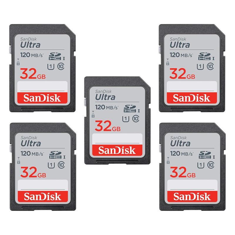 کارت حافظه SDHC سن دیسک مدل Ultra کلاس 10 استاندارد UHS-I U1 سرعت 120MBps ظرفیت 32 گیگابایت بسته 5عددی 