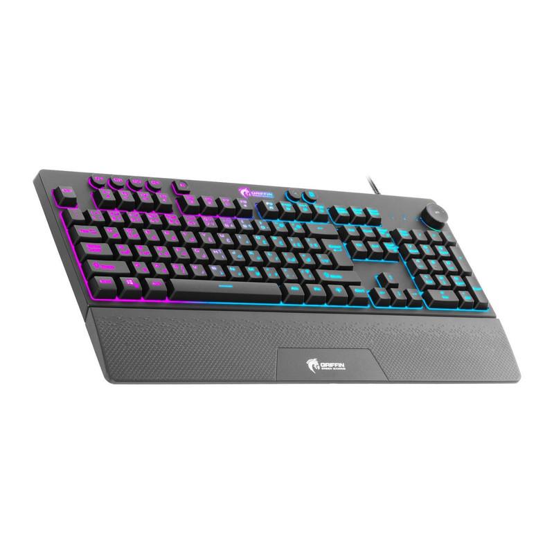 کیبورد مخصوص بازی گرین مدل GK703-RGBسوییچ ممبران ، Full Size، نورپردازی RGB