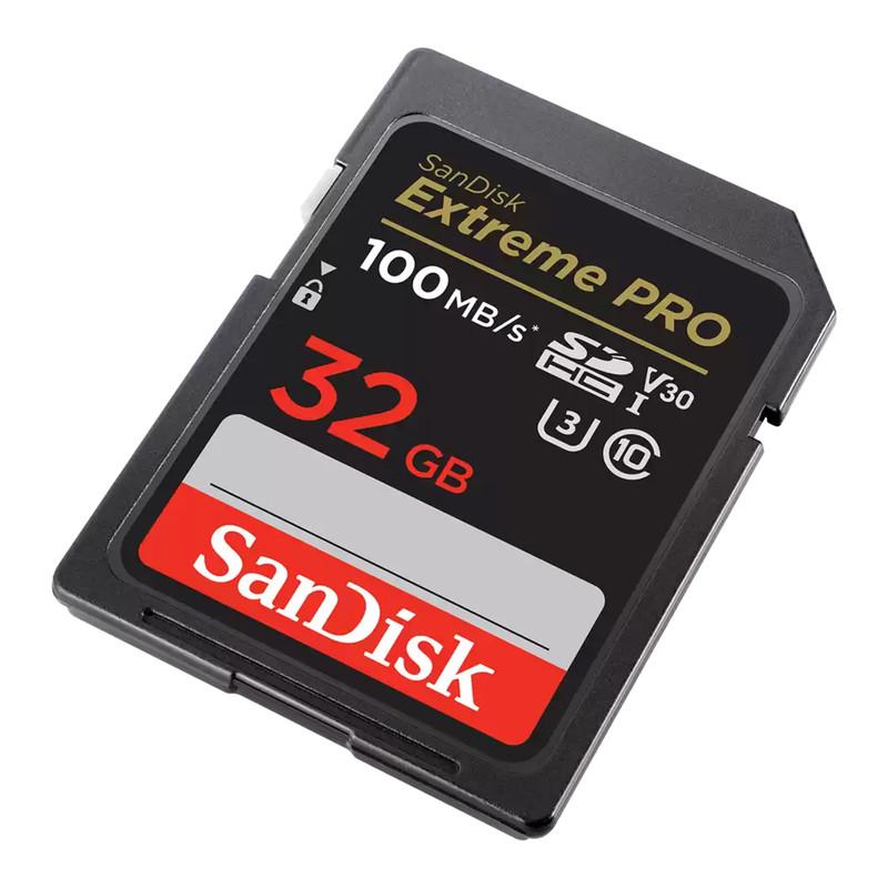 کارت حافظه SDHC سن دیسک مدل Extreme Pro V30 کلاس 10 استاندارد UHS-I U3 سرعت 100mbps ظرفیت 32 گیگابایت