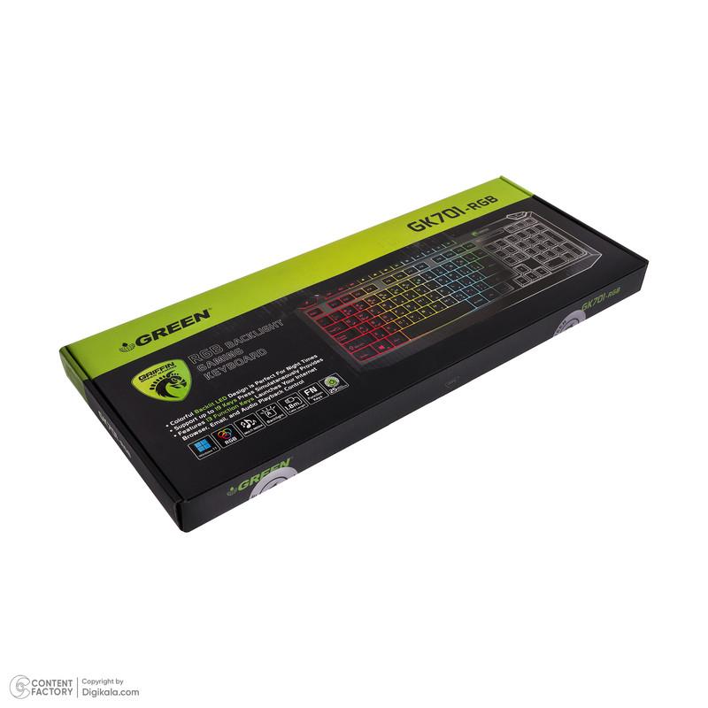 کیبورد گیمینگ گرین مدل GK701-RGB نورپردازی RGB Full-Size