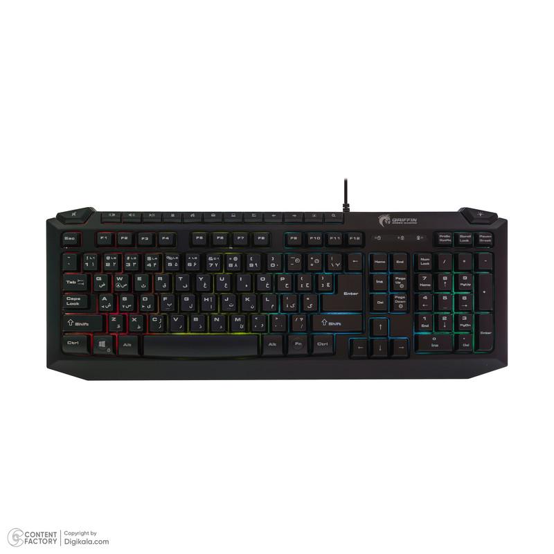 کیبورد گیمینگ گرین مدل GK701-RGB نورپردازی RGB Full-Size
