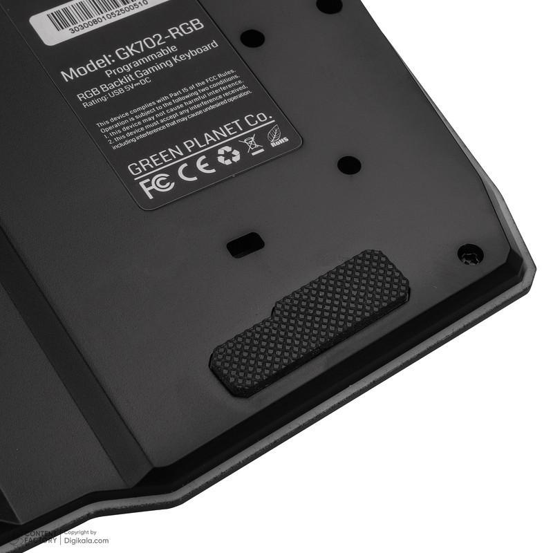 کیبورد گیمینگ گرین مدل GK702-RGB، Full-Size نورپردازی RGB