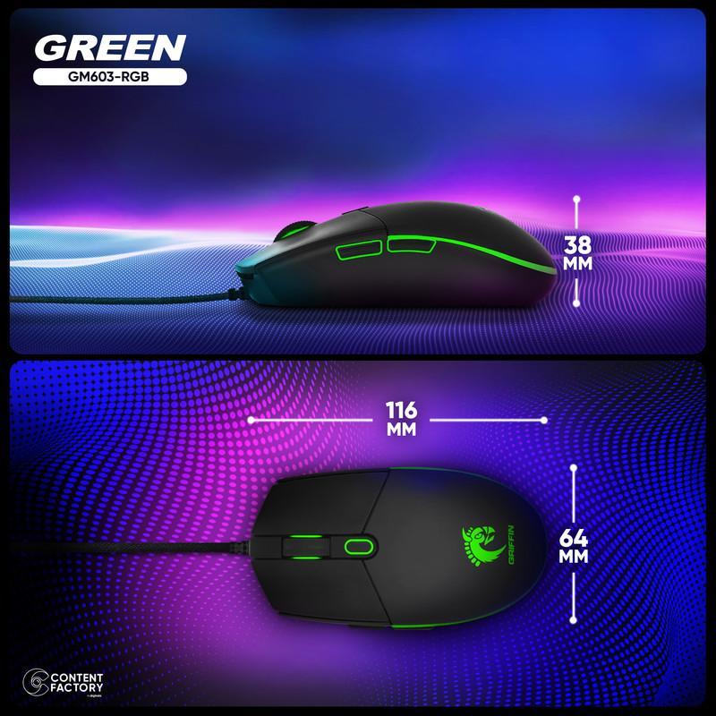 ماوس مخصوص بازی گرین مدل GM603-RGB