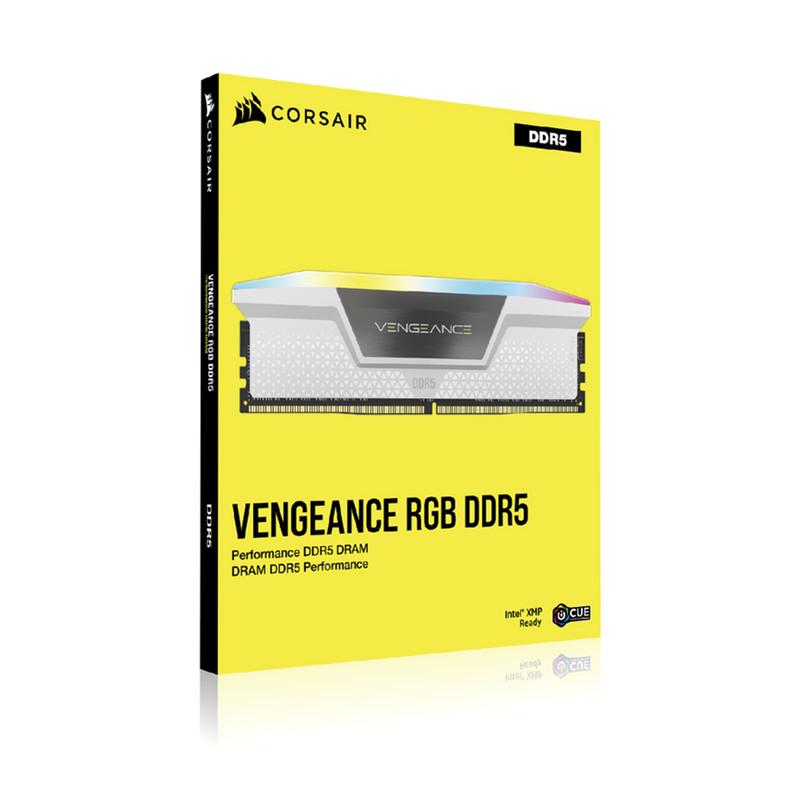 رم دسکتاپ DDR5 دو کاناله 5600 مگاهرتز CL36 کورسیر مدل  VENGEANCE RGB WHITE ظرفیت 32 گیگابایت