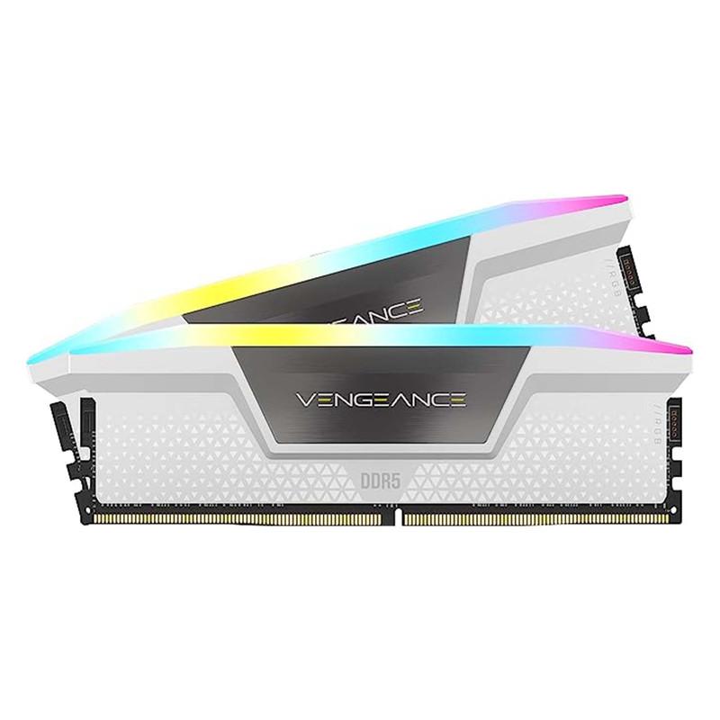 رم دسکتاپ DDR5 دو کاناله 5600 مگاهرتز CL36 کورسیر مدل  VENGEANCE RGB WHITE ظرفیت 32 گیگابایت