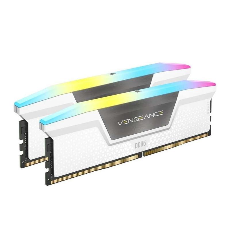 رم دسکتاپ DDR5 دو کاناله 5600 مگاهرتز CL36 کورسیر مدل  VENGEANCE RGB WHITE ظرفیت 32 گیگابایت