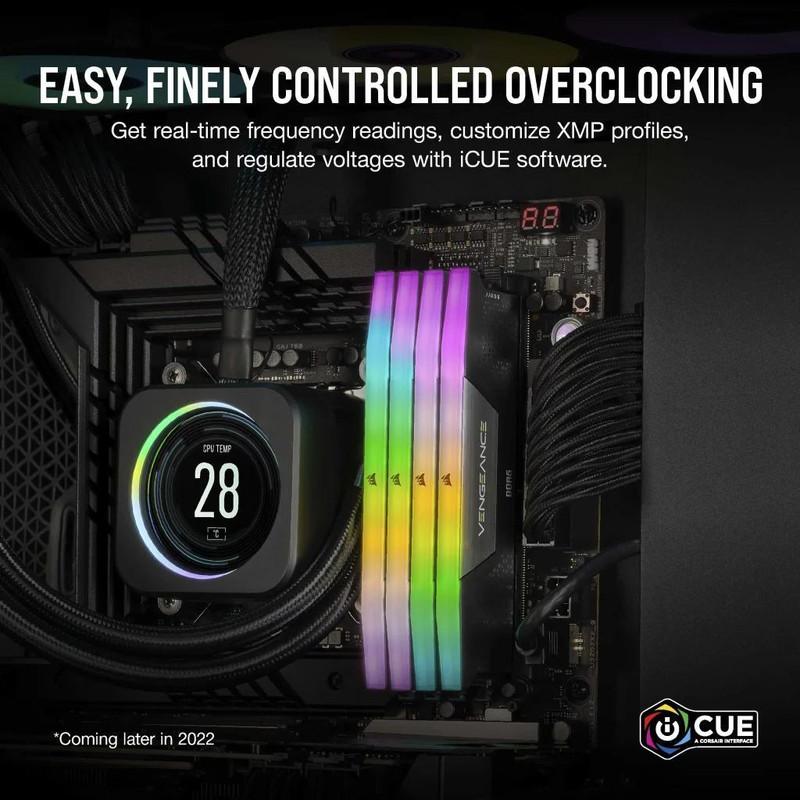 رم دسکتاپ کورسیر مدل VENGEANCE RGB DDR5 دو کاناله 32 گیگابایت 5600 مگاهرتز تایمینگ CL40 با هیت‌سینک خنک‌کننده