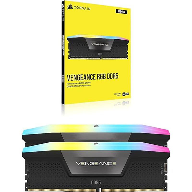 رم دسکتاپ کورسیر مدل VENGEANCE RGB DDR5 دو کاناله 32 گیگابایت 5600 مگاهرتز تایمینگ CL40 با هیت‌سینک خنک‌کننده