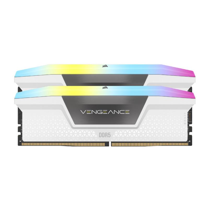 رم دسکتاپ DDR5 دو کاناله 5200 مگاهرتز CL40 کورسیر مدل VENGEANCE RGB WHITE ظرفیت 32 گیگابایت