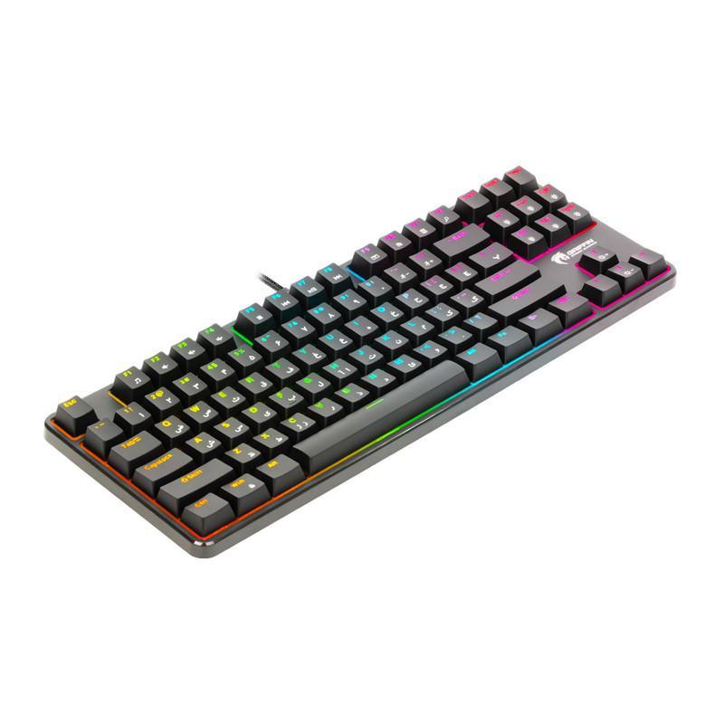 کیبورد گیمینگ گرین مدل GK801-RGB، سوئیچ مکانیکال آبی، Tenkeyless، نورپردازی RGB