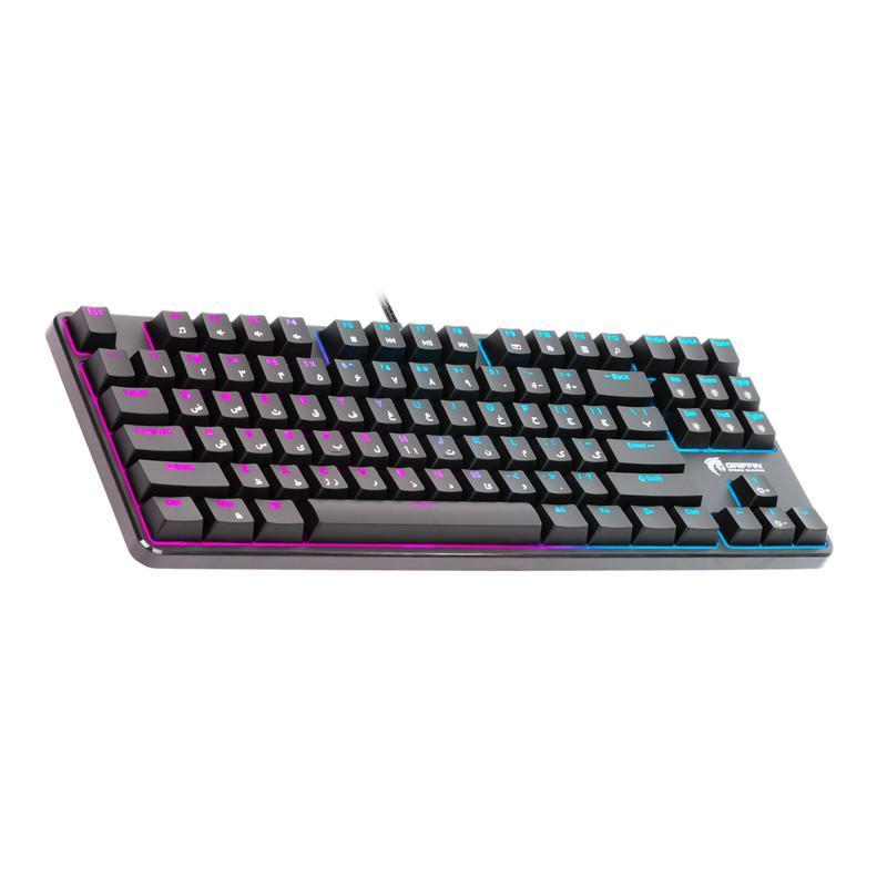 کیبورد گیمینگ گرین مدل GK801-RGB، سوئیچ مکانیکال آبی، Tenkeyless، نورپردازی RGB