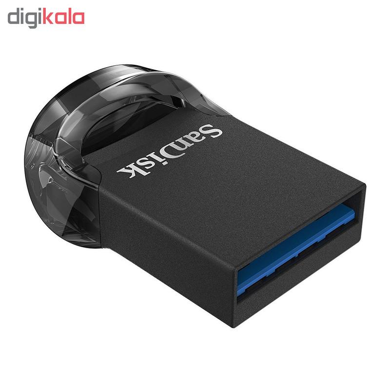 فلش مموری سن دیسک مدل ULTRA FIT USB 3.1 ظرفیت 64 گیگابایت با سرعت خواندن 130 مگابایت بر ثانیه، طراحی فوق کوچک، نرم‌افزار امنیتی SanDisk SecureAccess و بازیابی فایل RESCUEPRO Deluxe، مناسب ضبط خودرو و تلویزیون