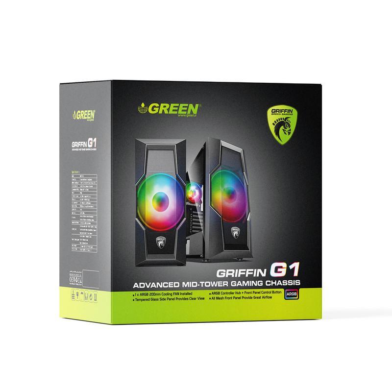 کیس کامپیوتر گیمینگ گرین مدل GRIFFIN G1